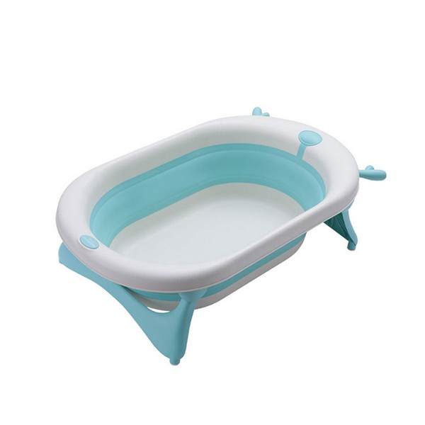 Bañera Plegable Para Bebés Tina Portátil Con Termómetro Color Azul