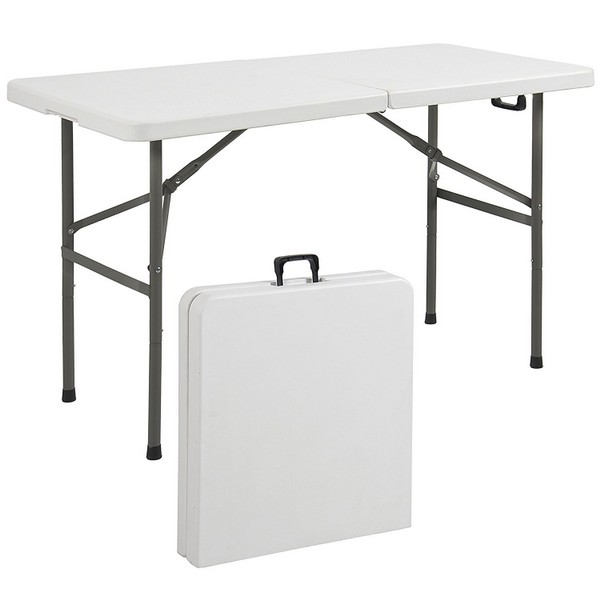 Mesa Plegable 122x60cm - Altura Ajustable (50-74cm) - Ideal Para Exteriores